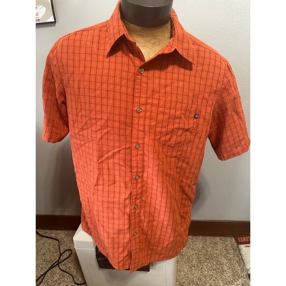 Marmot Mens Orange Large Short Sleeve Button Down - Picture 1 of 5